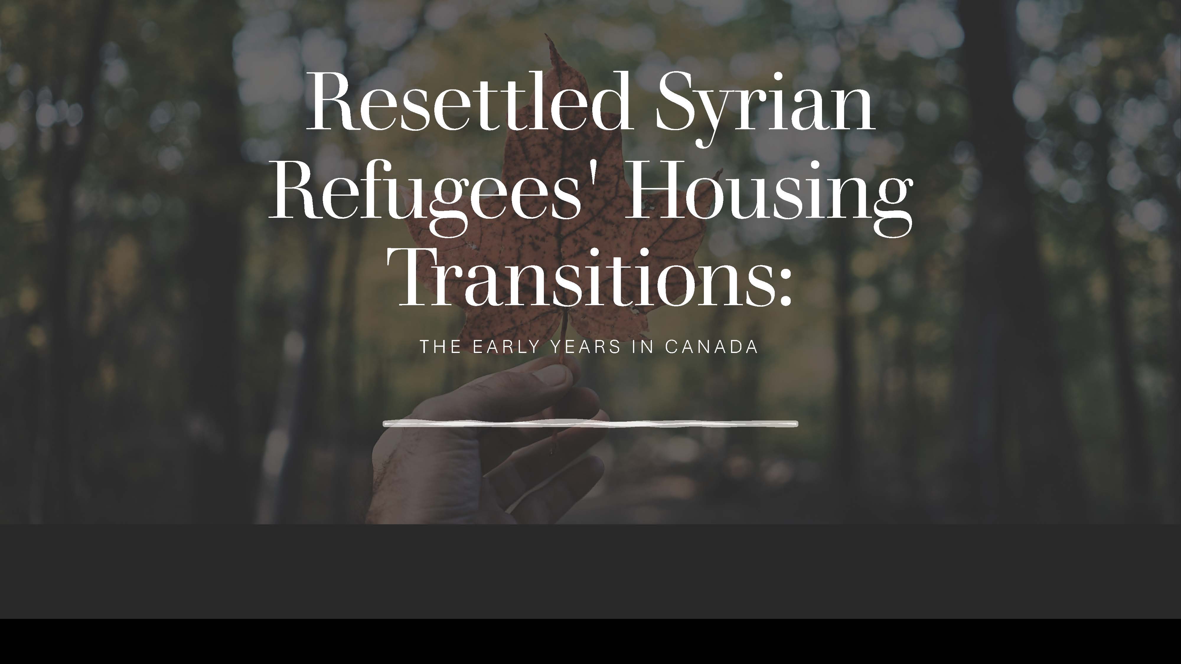 Resettled Syrian Refugees' Housing Transitions